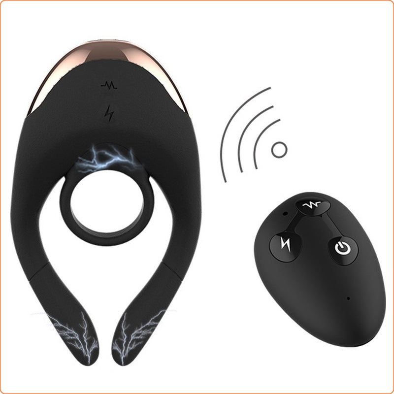 Electric Shock Wireless Cock Ring Penis Clitoral Vibrator