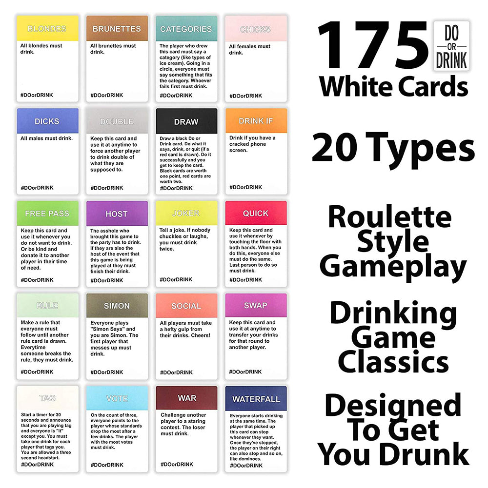 Do or Drink Win or Blackout Card Game