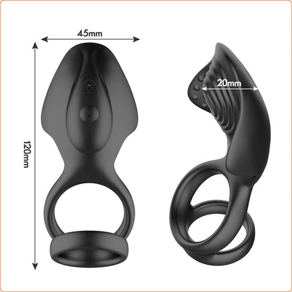 Rechargeable Silicone Dual Penis Ring